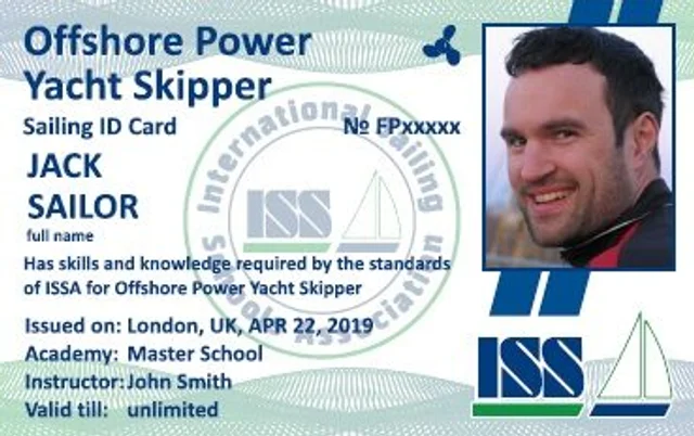 ISSA Certificate Offshore Skipper Power